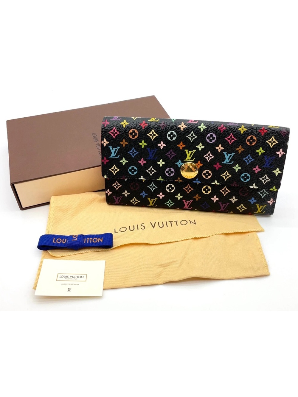 Louis Vuitton Black Murakami Sarah long wallet - Picture 2 of 16